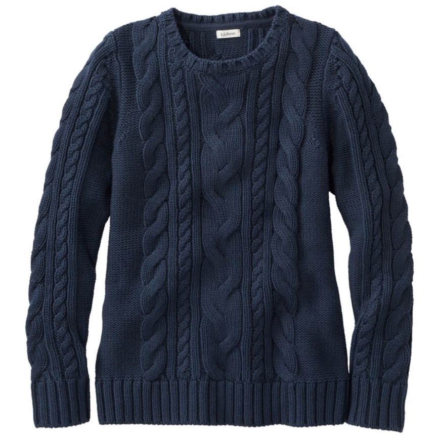 L.L. Bean Women's Double L Cable Sweater, Crewneck